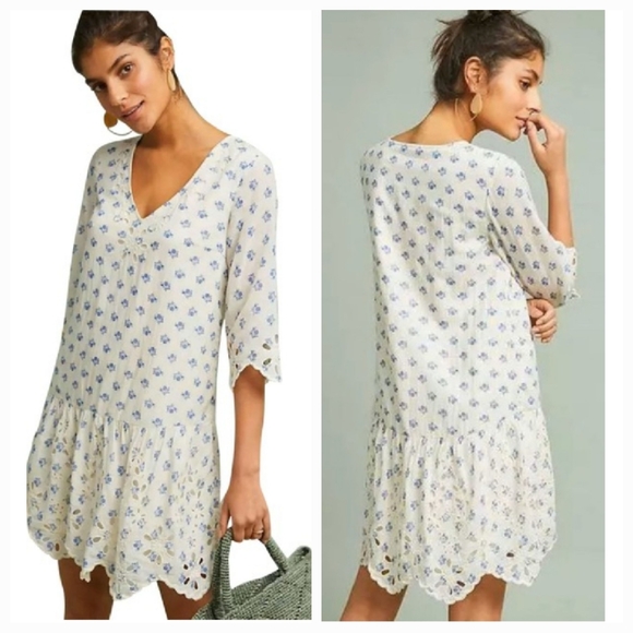 Meadow Rue Dresses & Skirts - ANTHROPOLOGIE MEADOW RUE EYELETE TUNIC DRESS, SIZE 1 (S)